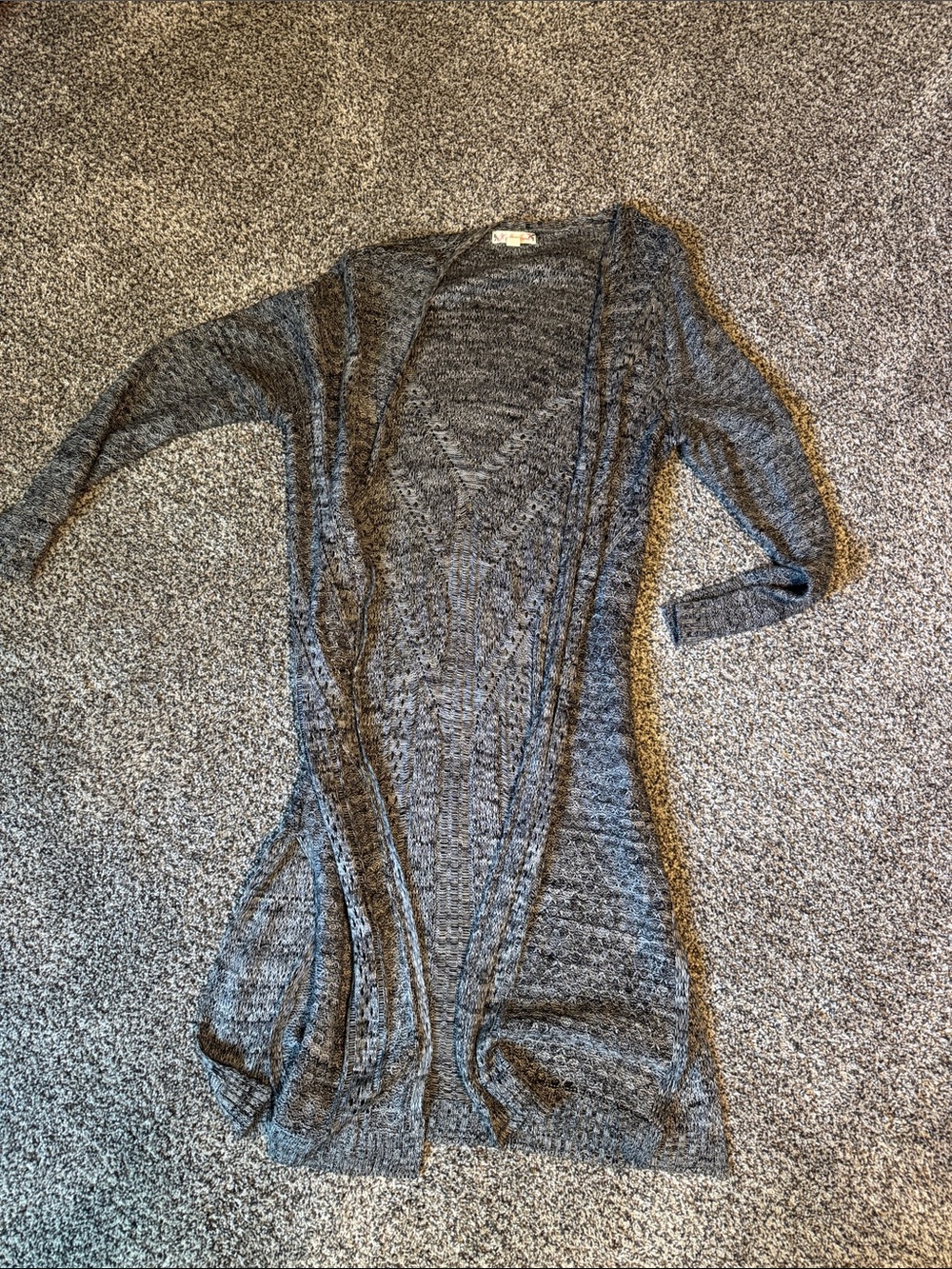 It's Our Time Charcoal Open-Front Knit Cardigan